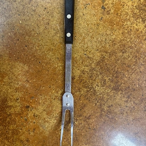EKCO Forge Stainless Steel Meat Fork EKCO Serving Fork EKCO Black Handle Vintage Kitchen Utensil T21