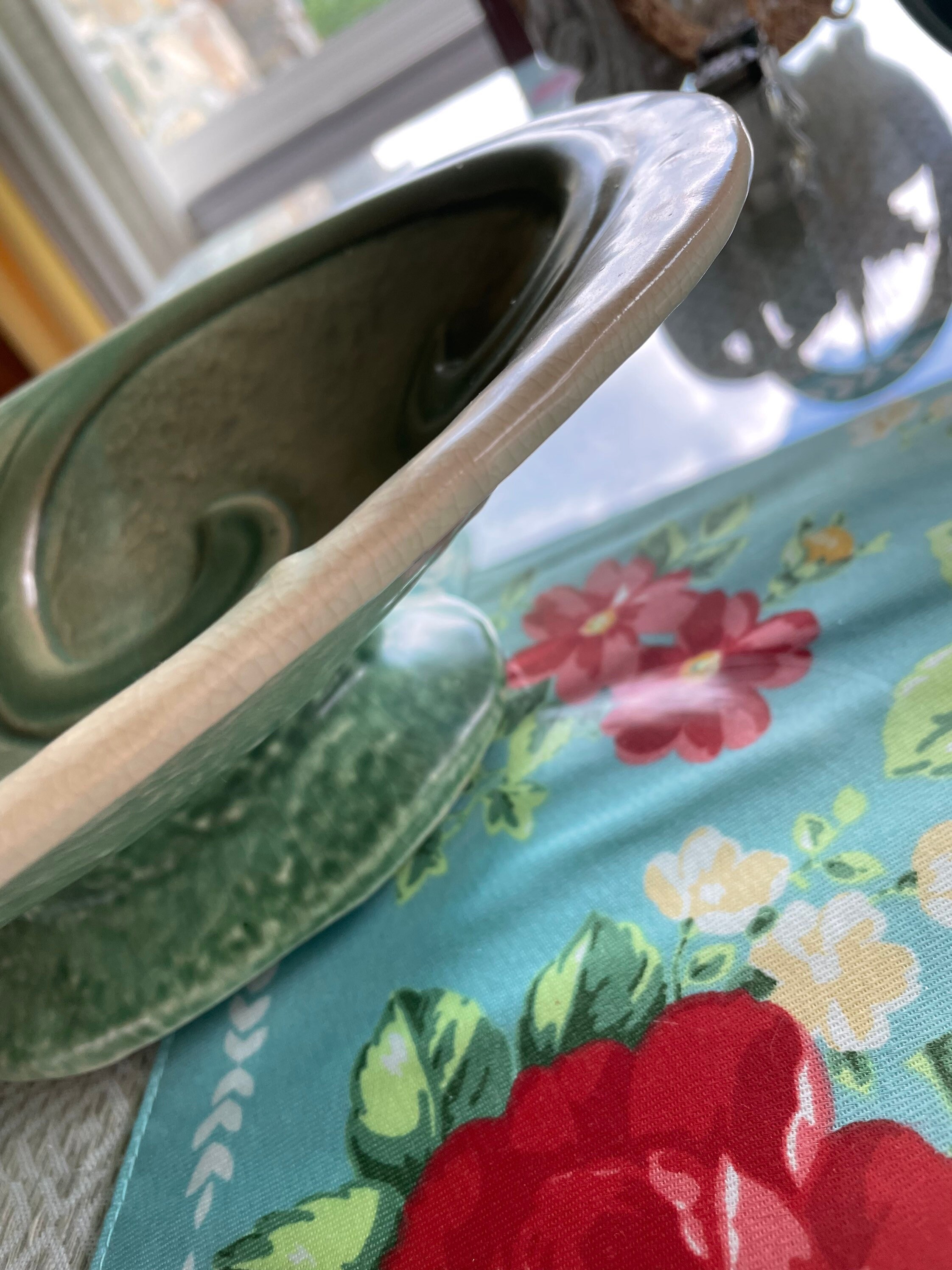 Vintage Pottery Bowl Console Table Bowl Pedestal Compote Etsy