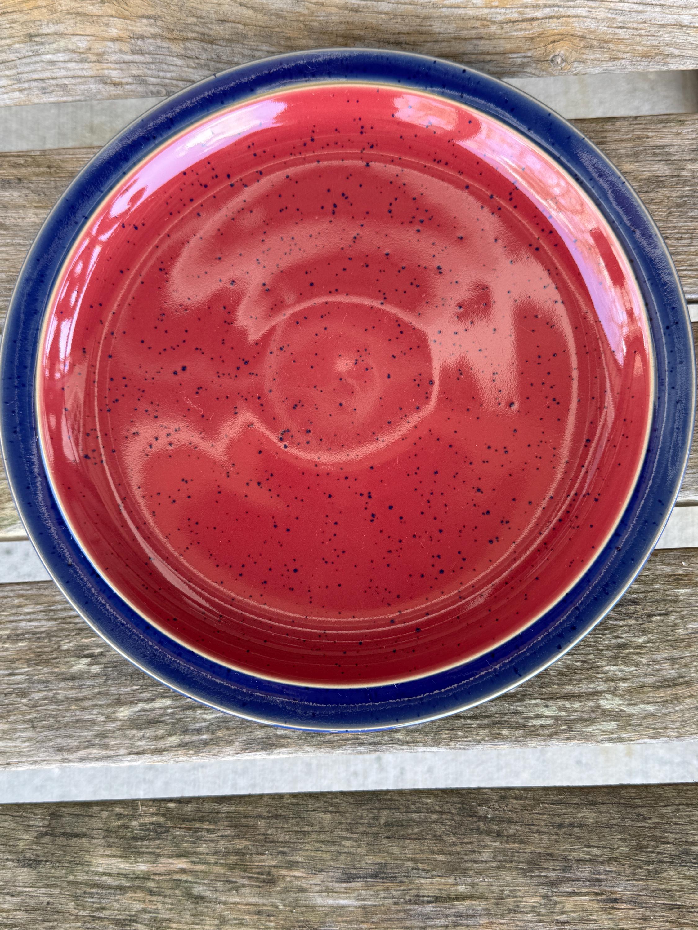 未使用 デンビー・ラングレー ハーレクイン ディナープレート 斑点模様