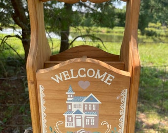 Caja de almacenamiento de madera vintage con divisiones: decoración de estilo rústico