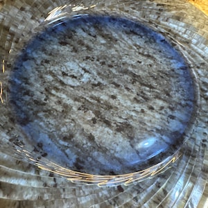 Pyrex Festiva Glass Platter Round Cobalt Blue Service Charger Swirl Pattern Serve Ware Vintage PYREX READ DETAILS