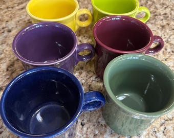Tazas vintage Fiesta Ware: Elección de color, asa clásica de anillo, Homer Laughlin, EE. UU.