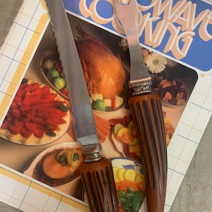 Regent Sheffield Stag Horn Style Carving Knife and Fork, Vintage Sheffield Utensils, Sheffield England Cutlery, Set of 2