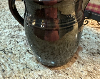 Antique 1920’s Pottery Pitcher Midnight Blue Milk Jug Alabama Pottery Farmhouse Decor Rustic Stoneware Ewer Handmade Stoneware READ DETAIL