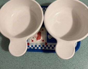 Conjunto de 2 tigelas vintage Corning Ware Grab It, modelo French White, P-150-B