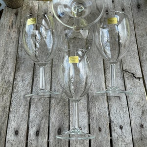Arcoroc France Wine Glasses Verrerie Cristal D Arques France Clear Wine Glasses Vintage French Stemware Set of 4 T1