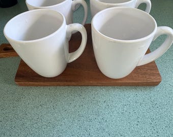 Corelle Winter White Cups and Saucers Set of 4 - Etsy