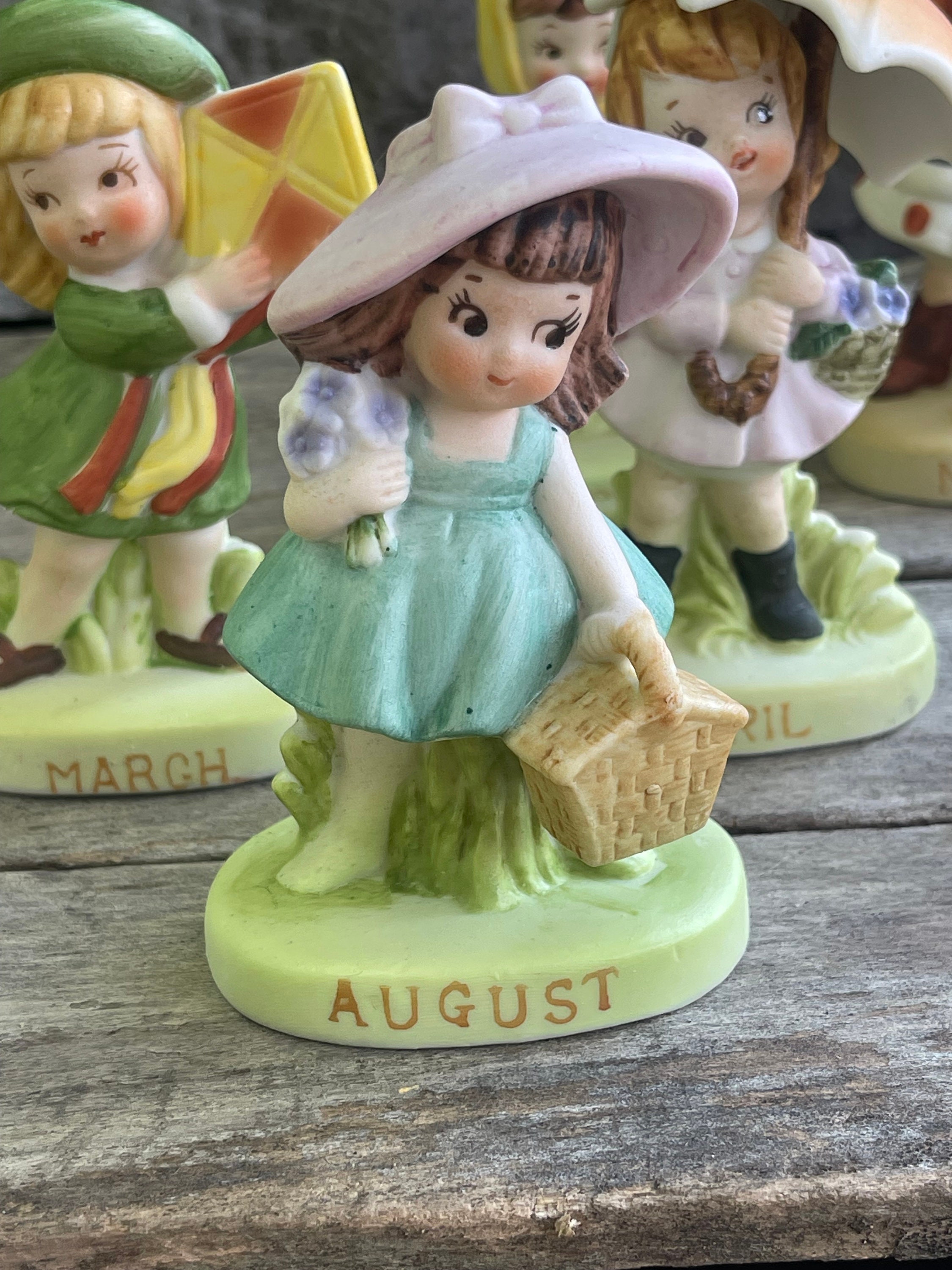 Norcrest Figurines Month of the Year Calendar Dolls Vintage