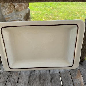 Vintage Diner Ware Platter Ultra Dine Rectangular Brown Trim Restaurant Diner Ware Plate Condiment Dish Bread Plate