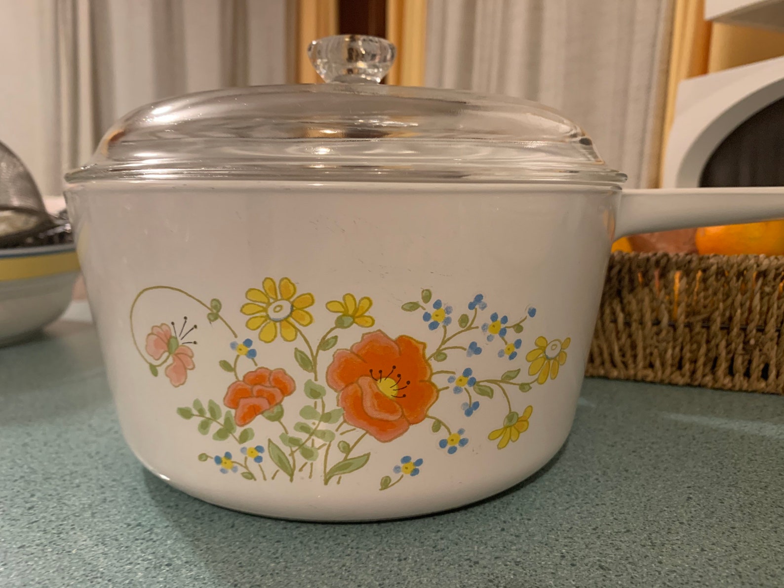 Corning Ware Range Toppers Wild Flowers Pattern With Lids 2.5 Etsy