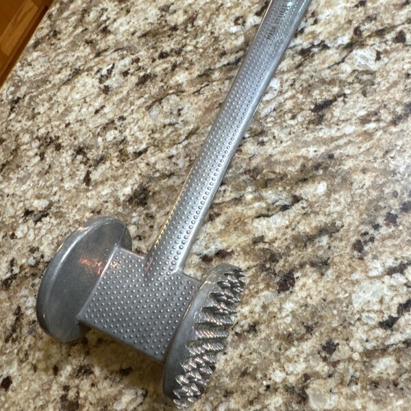 Italian Meat Tenderizer Pounder Mallet Kitchen Hammer Vintage Kitchen Utensil Textured Iridescent Sheen Made in Italy B4B