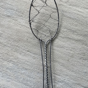 Vintage Strainer Spoon Deep Fryer Spoon 1930s-1940s Strainer Handheld Wire Colander Metal Handle Sieve Rustic Farmhouse Kitchen Decor #B4B