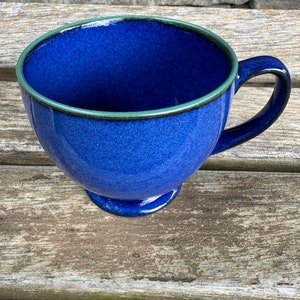 Denby Langley England Pottery Mugs Harlequin Cobalt Blue and Green Cup Denby England Mug B6F READ DETAIL