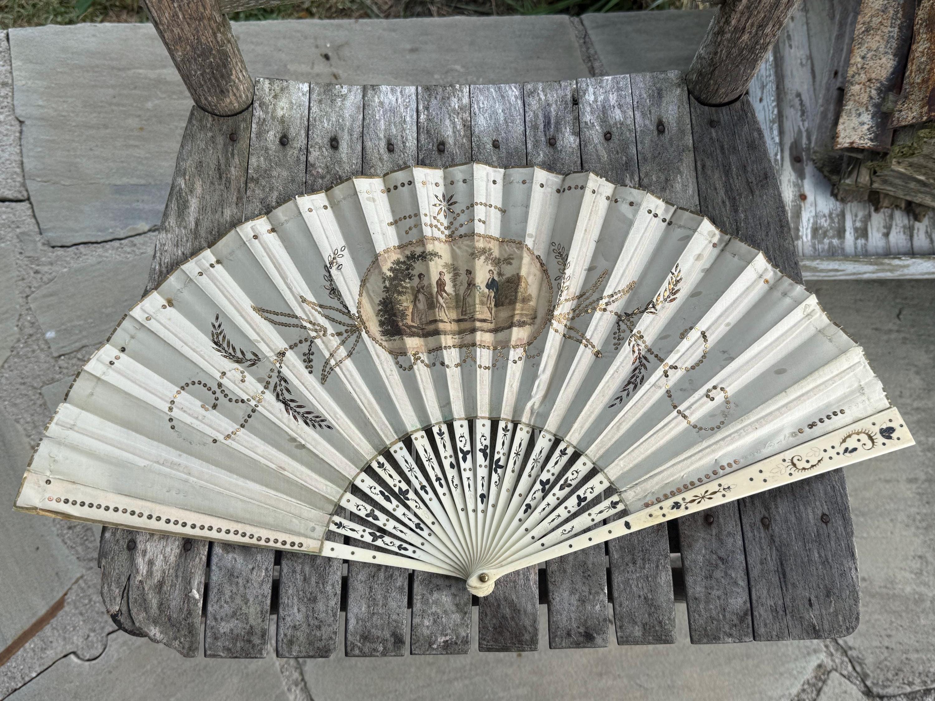 19世紀フランス製 DUVELLEROY ポワンドガーズ レース扇子 箱付 Duvelleroy Hand Fan - Etsy