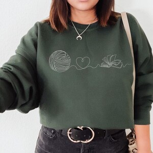 Crochet Sweatshirt, Crochet Lover Gift, Book Lover gift, Knitting Shirt, Bookish Hoodie, Crochet Hoodie, Hookin and Bookin Shirt, Reader Tee
