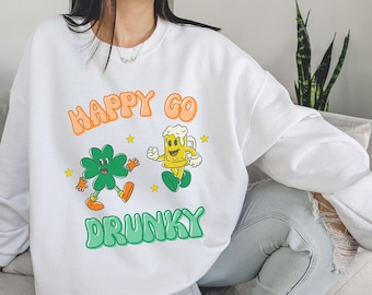 Drinking St Patricks Day Sweatshirt Lucky Sweatshirt ST Pattys Day Group Sweatshirts Retro Sweatshirt Matching Sweater Trendy St Patrick's