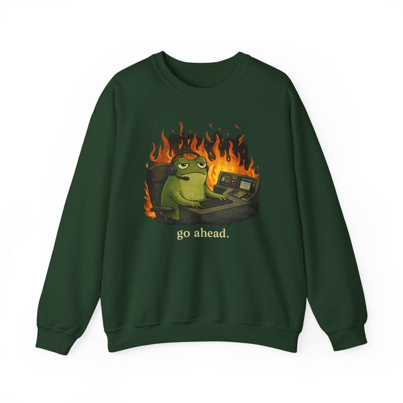 911 Dispatcher Sweatshirt, Funny Emergency Dispatcher Gifts, Frog Dispatch Shirt, 911 Police Dispatcher Gifts, Unisex Animal Meme T Shirts Forest Green