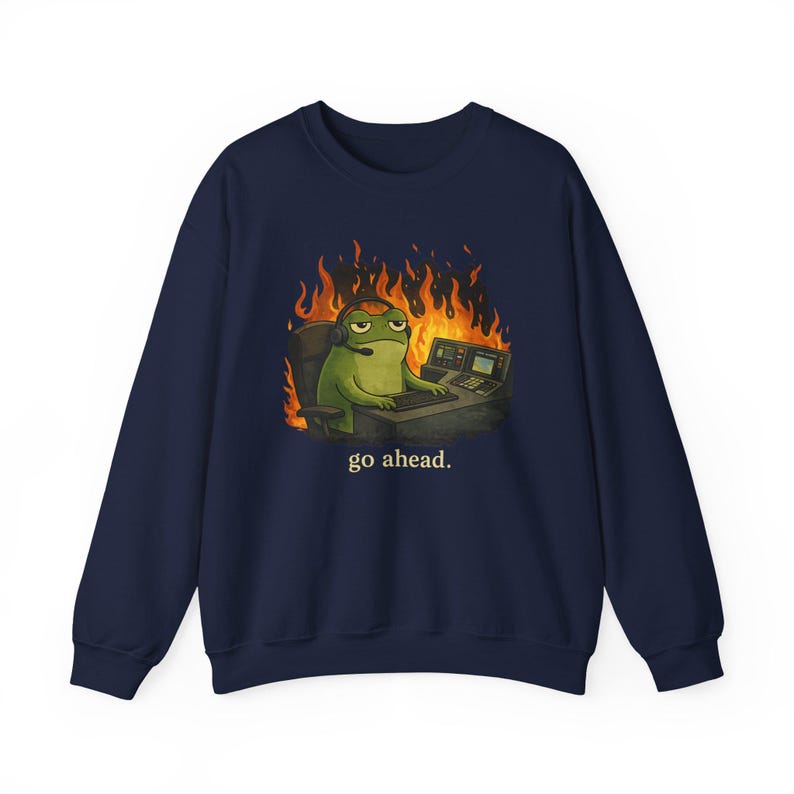 911 Dispatcher Sweatshirt, Funny Emergency Dispatcher Gifts, Frog Dispatch Shirt, 911 Police Dispatcher Gifts, Unisex Animal Meme T Shirts Navy