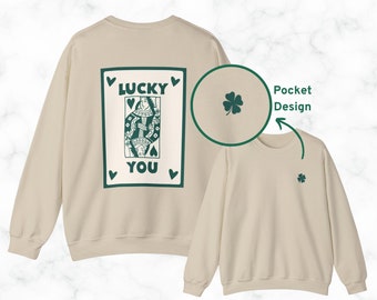 St Patricks Hoodie with Words on Back Retro St. Patricks Day Shirt Drinking Hoodie Retro Groovy St. Pattys Hoodie Bar Crawl Queen of Hearts