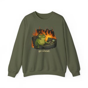 911 Dispatcher Sweatshirt, Funny Emergency Dispatcher Gifts, Frog Dispatch Shirt, 911 Police Dispatcher Gifts, Unisex Animal Meme T Shirts Military Green