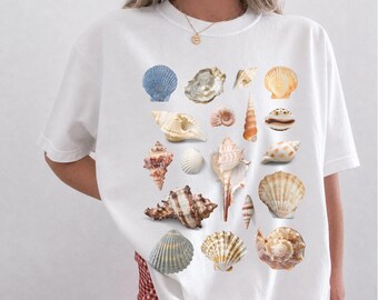 Comfort Colors®  Sea Shell Shirt, Summer Beach Shirts for Women, Ocean Lover Gift, Sea Shell Graphic Tee, Coastal Cowgirl Aesthetic