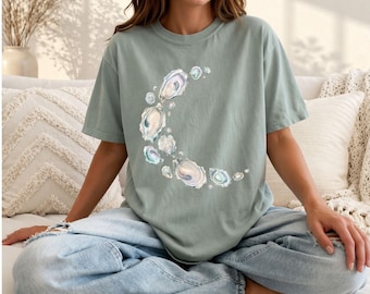 Oyster Shell Shirt Comfort Colors®, Coastal Aesthetic Graphic Tee, Ocean Beach Shirt, Coastal Grandma Shirt, Sea Shell Graphic Tee