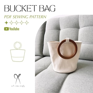 Ring Handle Bucket Bag Sewing Pattern PDF Printable Instant Download DIY One Size