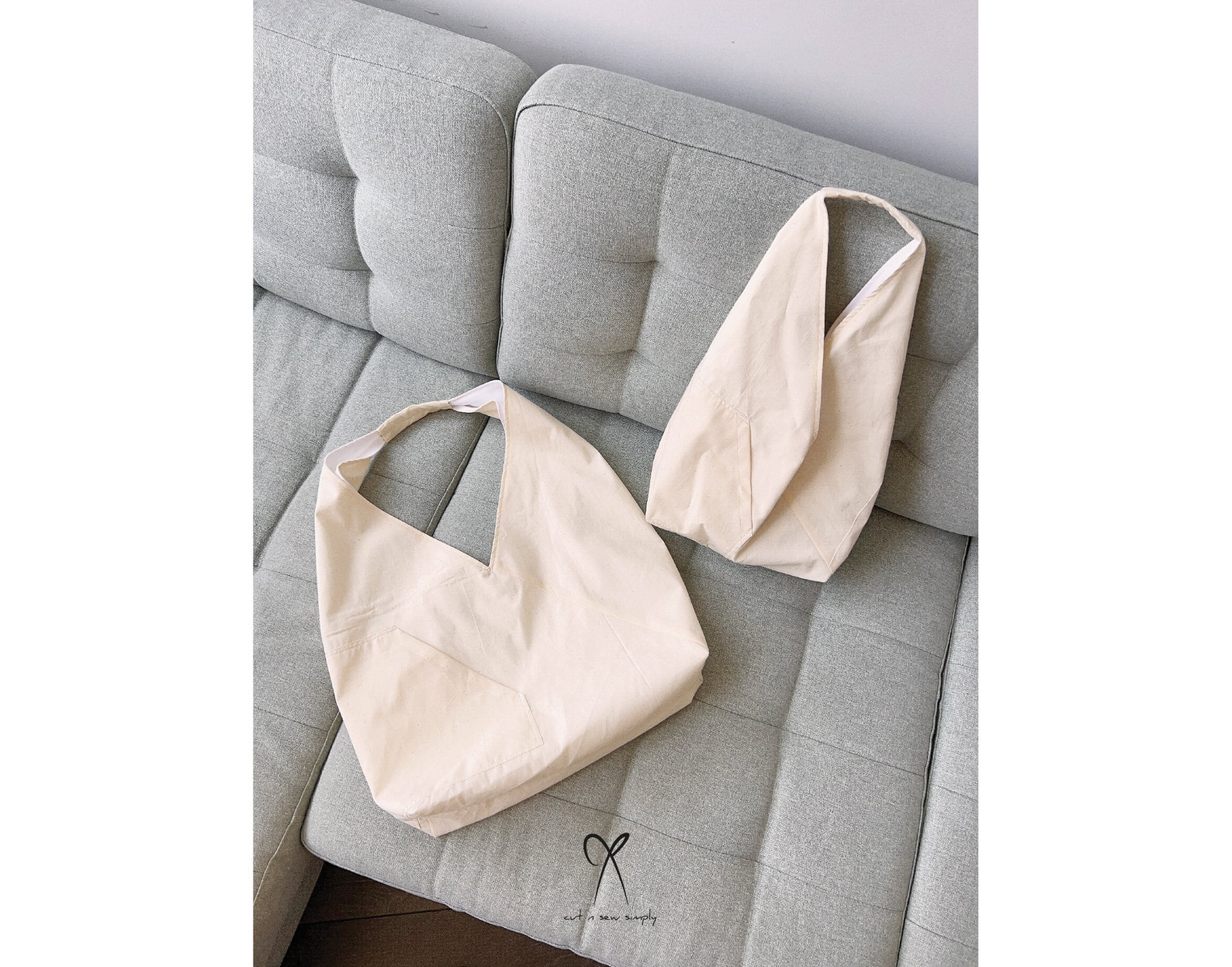 Triangle Pocket Tote Bag Sewing Pattern PDF Printable Instant Download ...