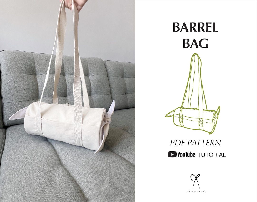 Duffle Bag Sewing Pattern PDF Printable Instant Download DIY One Size ...