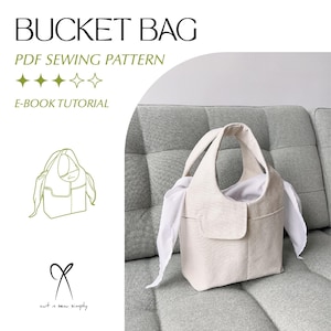 Bucket Bag Sewing Pattern PDF Printable Instant Download DIY One Size
