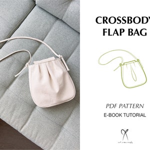 Crossbody Flap Bag Pattern Sewing PDF Printable Instant Download Beginner level DIY One Size