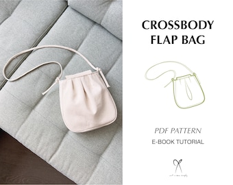 Crossbody Flap Bag Pattern Sewing PDF Printable Instant Download Beginner level DIY One Size