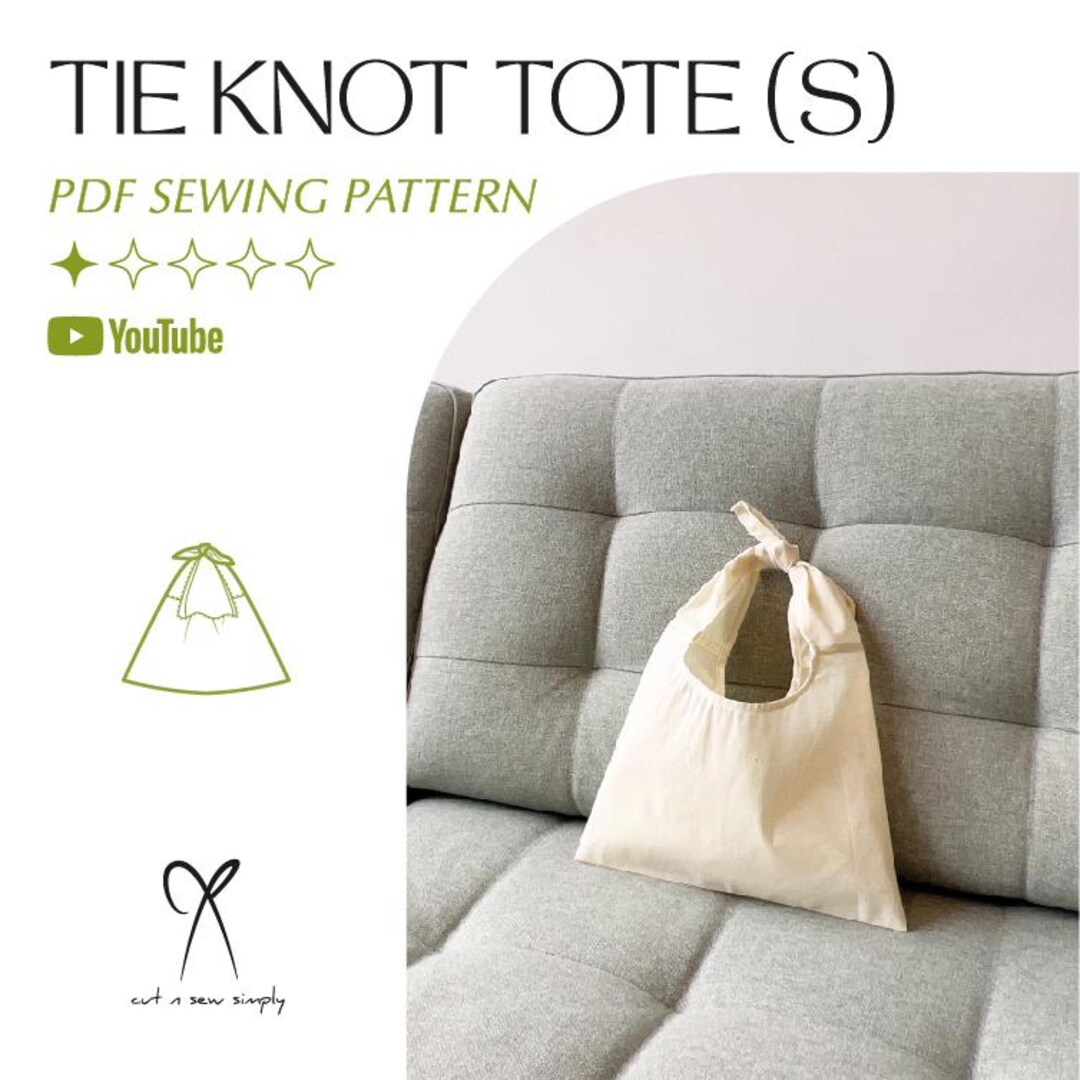 Foolproof Tie Knot Tote Bag Sewing Pattern PDF Printable Instant ...