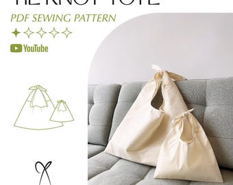 Tie Knot Tote Bag Sewing Pattern (PDF Download) – Beginner Friendly DIY Project
