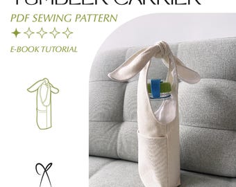 Wine & Tumbler Bottle Bag Sewing Pattern: Adjustable Strap (PDF Printable)