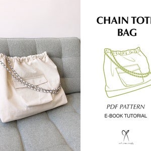 Chain Tote Bag Sewing Pattern PDF Printable Instant Download DIY One Size