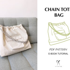 Chain Tote Bag Pattern Sewing PDF Printable Instant Download Beginner level DIY One Size