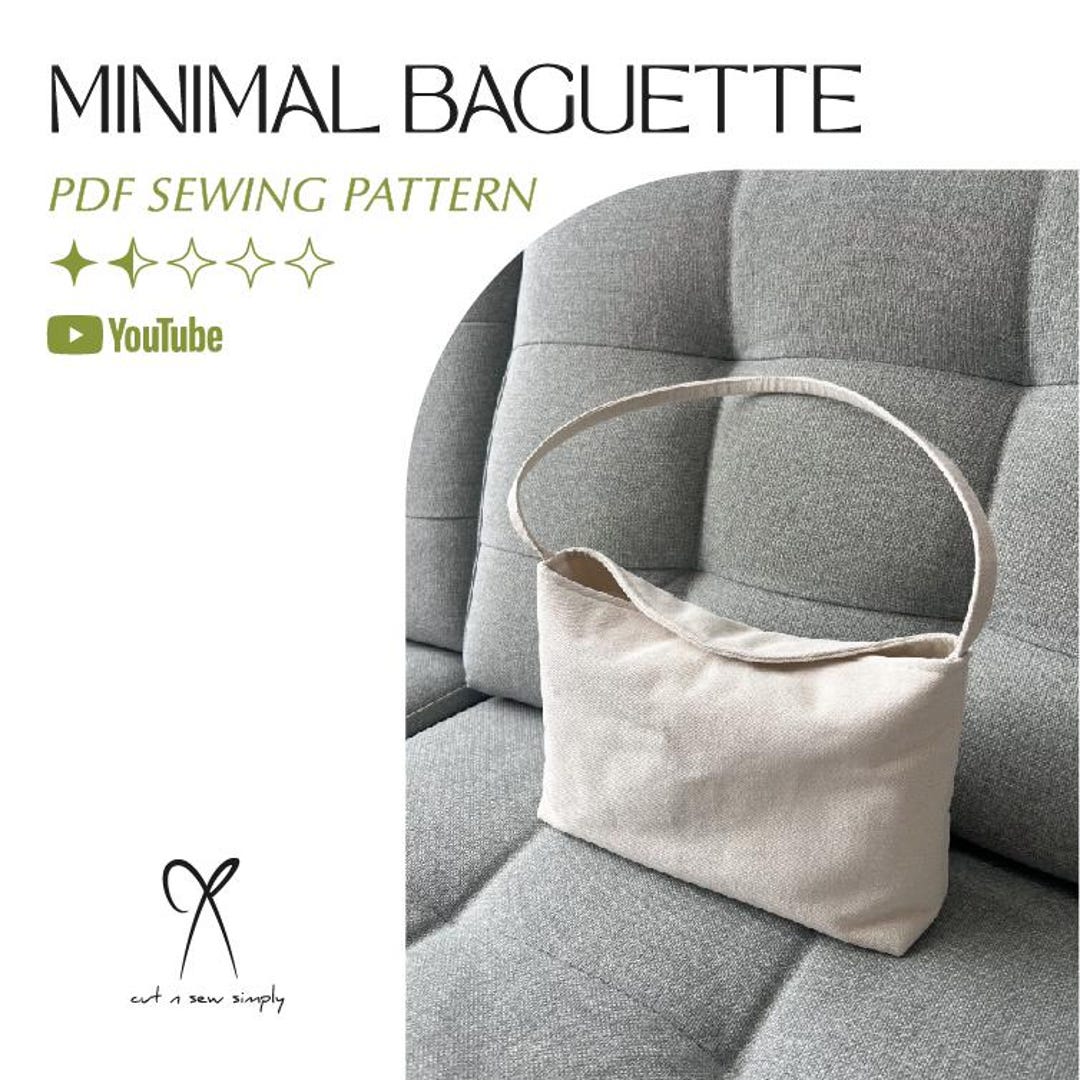 Easy Simple Baguette Bag Sewing Pattern PDF Printable Instant Download ...