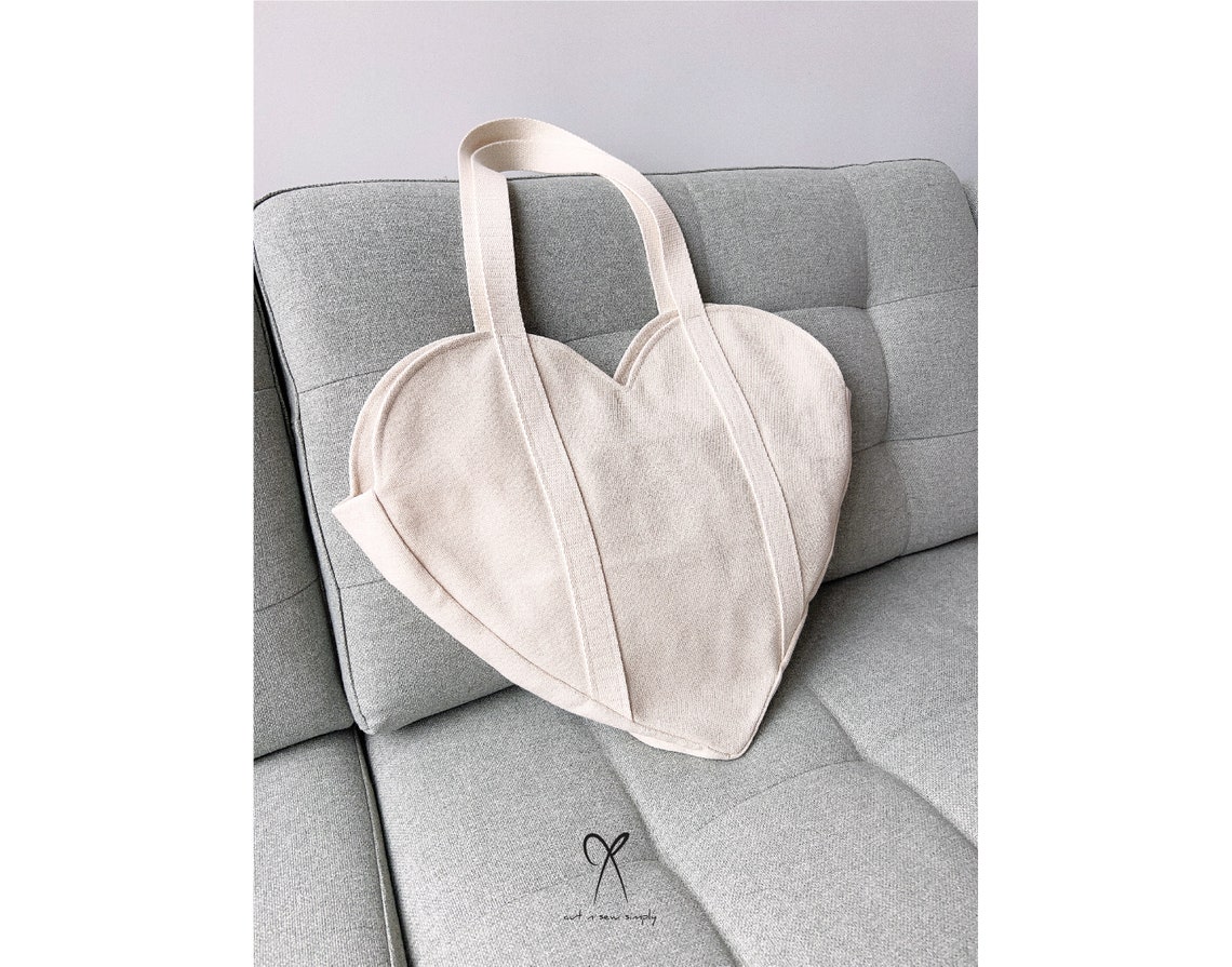 Heart Shaped Tote Bag Pattern Sewing PDF Printable Instant Etsy Hong Kong