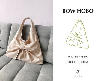 Bow Hobo Bag Sewing Pattern PDF Printable Instant Download DIY One Size