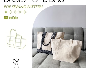 Basic Tote Bag Sewing Pattern: Beginner-Friendly PDF (Instant Download)