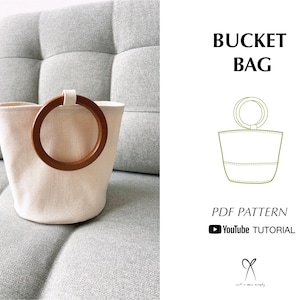 Ring Handled Bucket Bag Sewing Pattern PDF Printable Instant Download DIY One Size