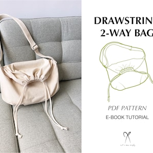 Patron de couture de sac bandoulière unisexe 2 sens PDF imprimable téléchargement immédiat DIY