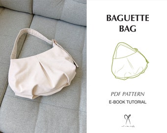 Baguette Bag Shoulder Bag Pattern Sewing PDF Printable Instant Download Beginner level DIY One Size