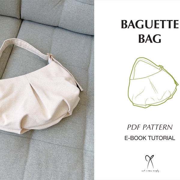 Baguette Bag Shoulder Bag Pattern Sewing PDF Printable Instant Download Beginner level DIY One Size