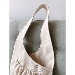Oval Tote Bag With Pocket Asymmetric Strap Bag Pattern Sewing PDF ...