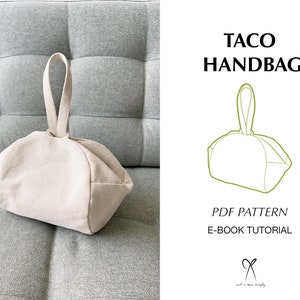 Taco Handbag Pattern Sewing PDF Printable Instant Download Beginner level DIY