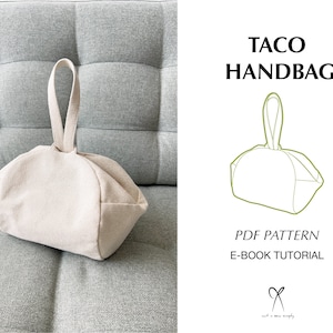 Taco Handbag Pattern Sewing PDF Printable Instant Download Beginner level DIY