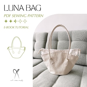 Luna Shoulder Bag Sewing Pattern: Drawstring Pouch, Beginner-Friendly (PDF)