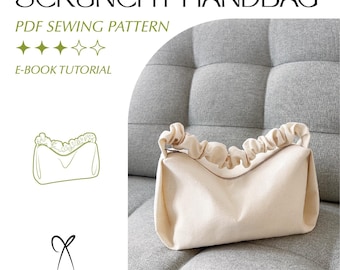 Scrunchy Handbag Sewing Pattern PDF Printable Instant Download DIY